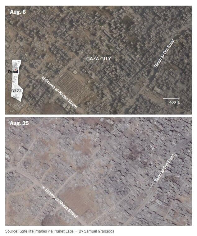 תמונות לוויין: ההרס בעיר עזה