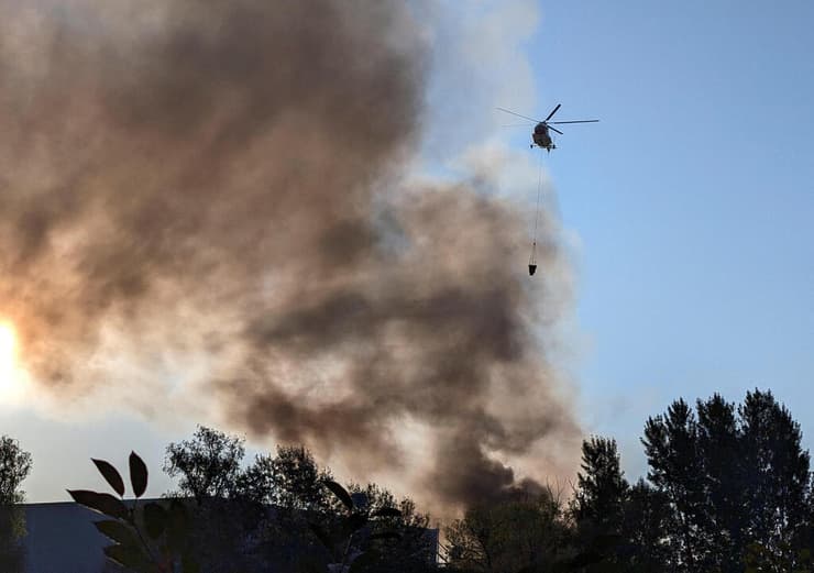אוקראינה קייב מסוק כיבוי זירת פגיעה מתקפה רוסית