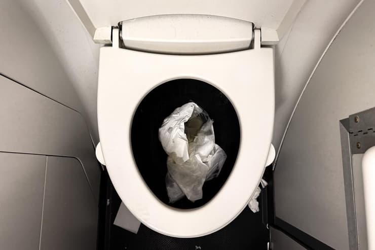 סתימה בשירותים במטוס. אילוסטרציה (צילום: Mounir Taha / shutterstock) סתימה בשירותים במטוס. אילוסטרציה