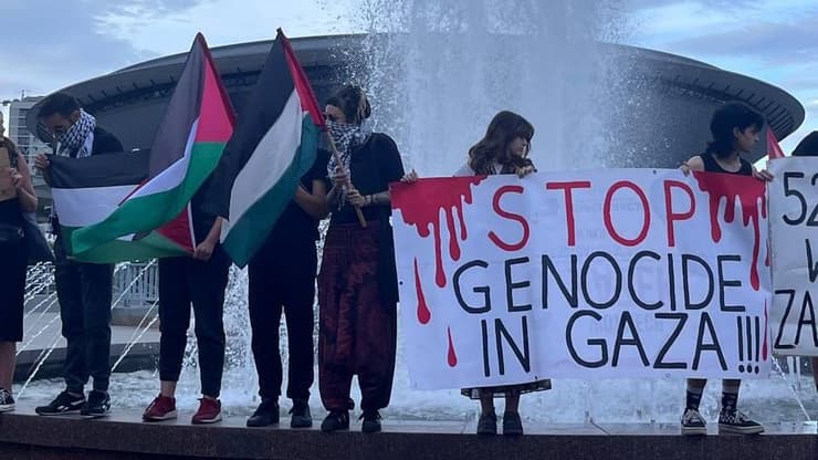 הפגנה פרו פלסטינית בפולין