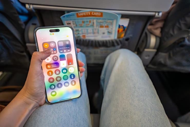 סמארטפון במטוס