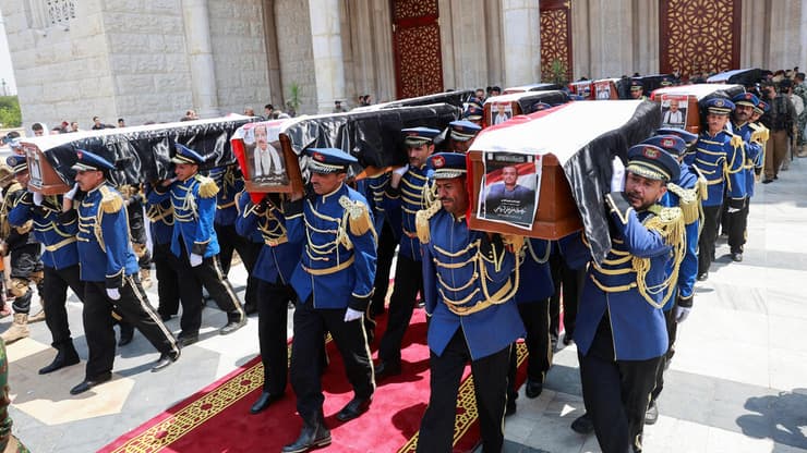 הלוויה צנעא תימן של ראש הממשלה של החות'ים חות'ים אחמד א-רהאווי