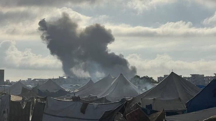 תקיפה סמוך לאוהלי עקורים בחאן יונס