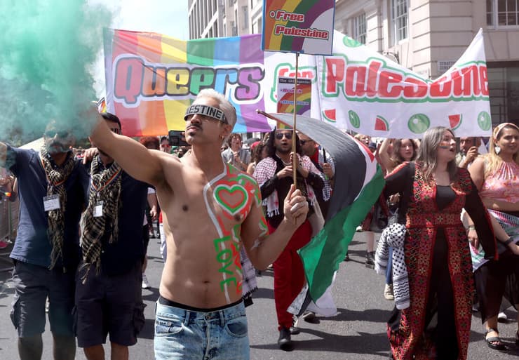 תמיכה בפלסטינים במצעד הגאווה בלונדון, 2024