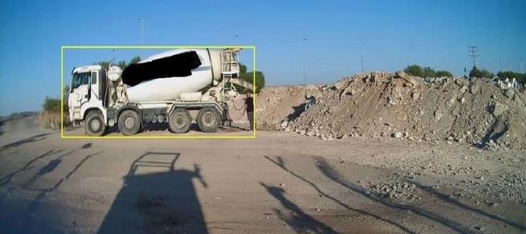 מערבל בטון שתועד במצלמה שהוצבה