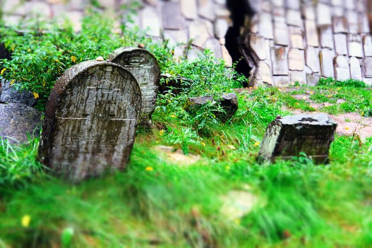 מצבות בבית הקברות היהודי העתיק בעיירה הפולנית קז'מייז' דולני