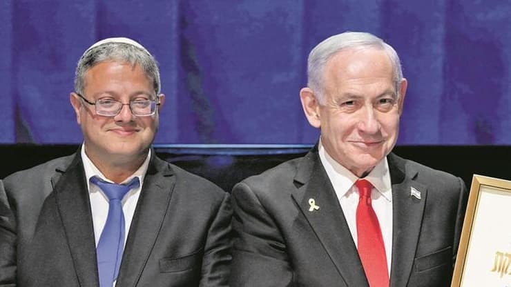 נתניהו ובן גביר (צילום: מעיין טואף, לע"מ) רנ"צ דני לוי עם ראש הממשלה בנימין נתניהו והשר לביטחון לאומי איתמר בן גביר