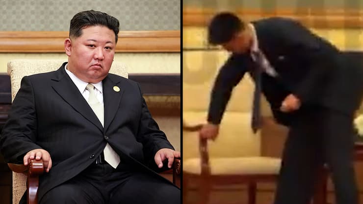 עוזר של קים ג'ונג און מנקה את כיסאו אחרי הפגישה עם פוטין ב בייג'ינג סין