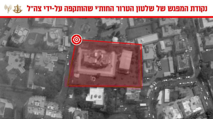 תצלום אווירי של נקודת המפגש שהותקפה על-ידי צה"ל