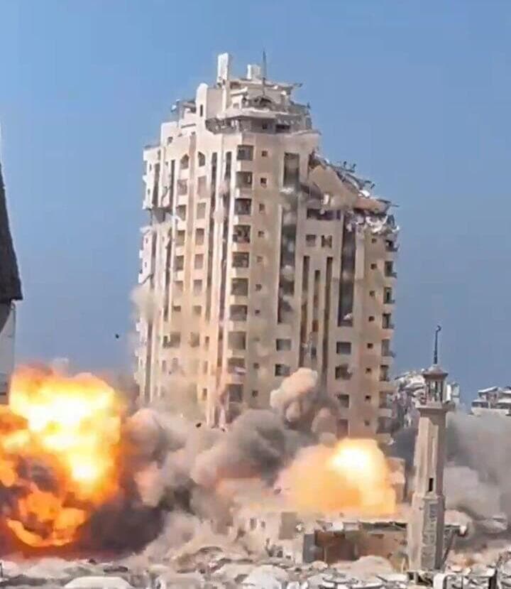  תקיפות בעיר עזה, הפגזה של בניין רב קומות