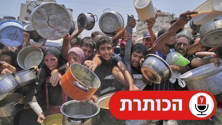 חלוקת מזון בעזה (צילום: AP/Abdel Kareem Hana) חלוקת מזון בעזה