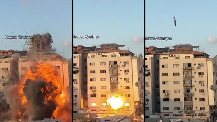 תקיפת בניין אל-רואיא במערב העיר עזה