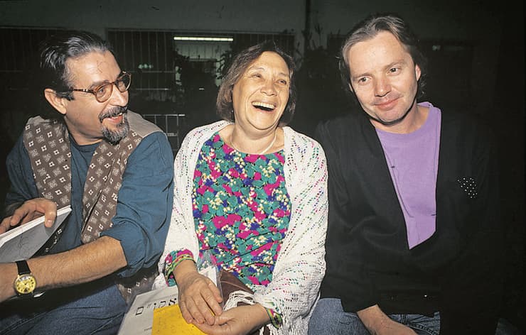 שלמה גרוניך עם אלון אולארצ'יק ונעמי שמר ז"ל