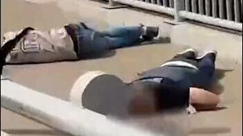 גופות המחבלים שחוסלו (צילום: שימוש לפי סעיף 27א בחוק זכויות יוצרים) הזירה בצומת רמות