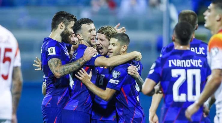 שחקני קרואטיה חוגגים