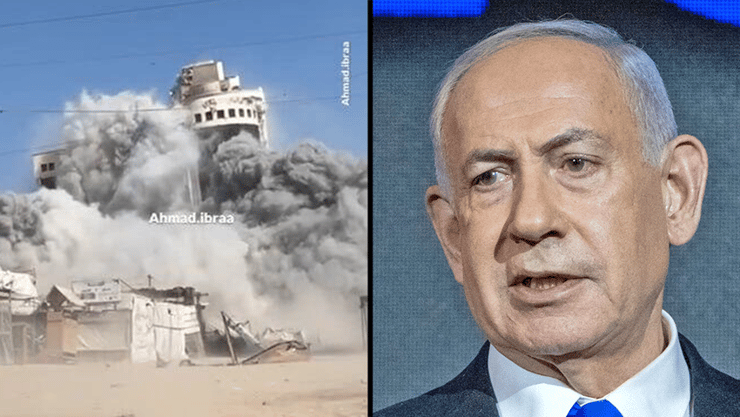  בנימין נתניהו, נפילת בניין א-רואיא בעיר עזה