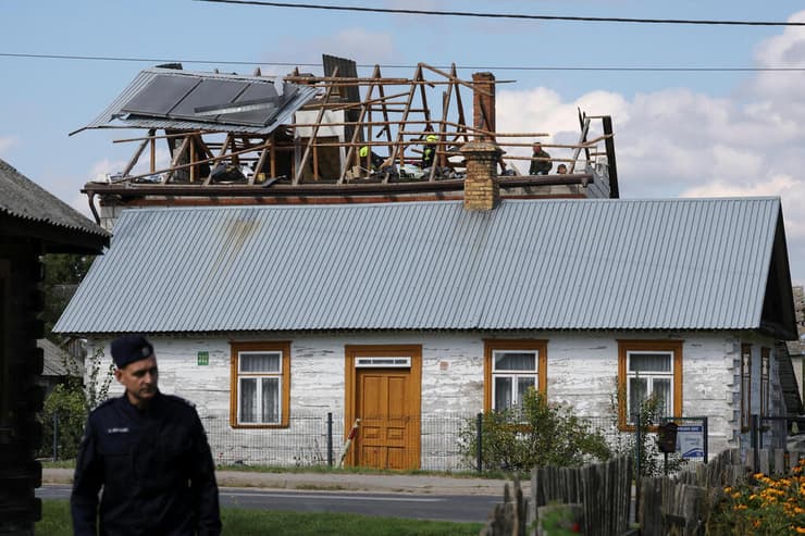בית שנפגע מ כטב"ם רוסי ב פולין