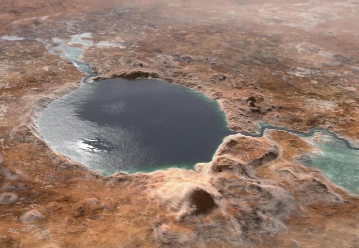 מכתש ג'זרו על מאדים, בו נמצאו חתימות שמעידות על קיום חיים