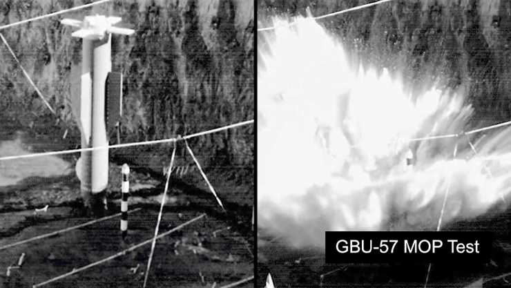 ניסוי של צבא ארה"ב ב פצצה חודרת בונקרים MOP GBU-57 בשנת 2020