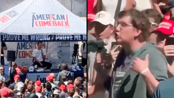 ארה"ב צ'רלי קירק שנייה לפני ש נורה