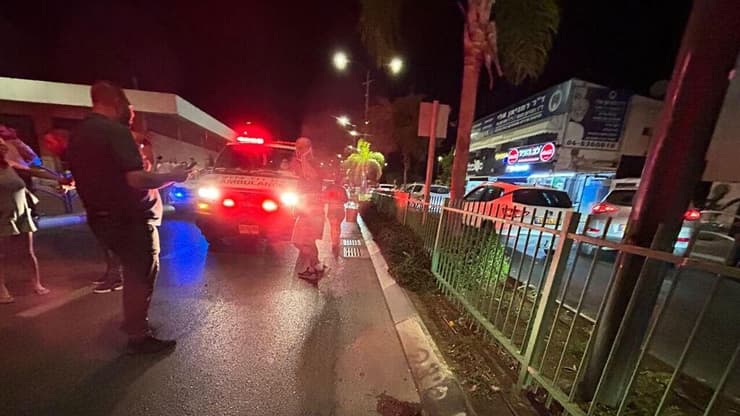 זירת תאונת הדרכים באור עקיבא (צילום: תיעוד מבצעי מד"א) זירת תאונת הדרכים באור עקיבא