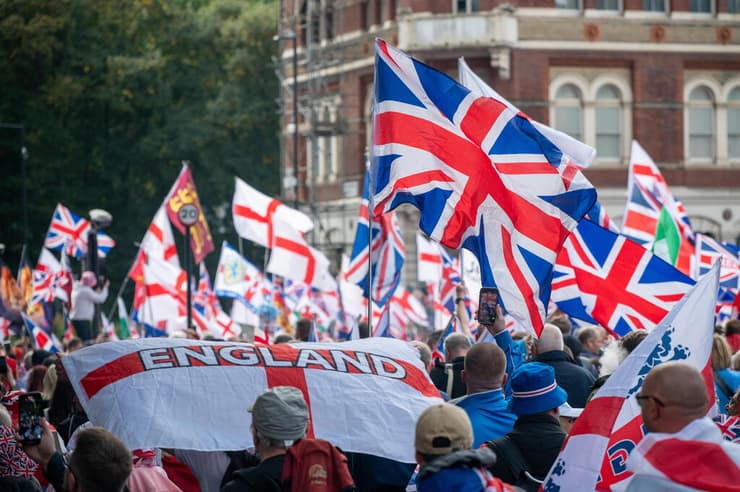 הפגנה הפגנת לאחד את הממלכה של הימין הבריטי לונדון