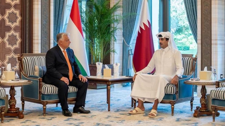 אמיר קטאר תמים בן חמד אל ת'אני בדוחא פגישה עם נשיא הונגריה ויקטור אורבן