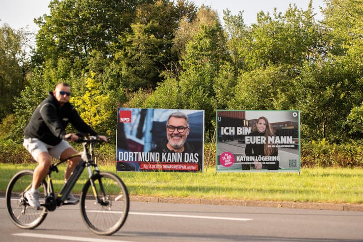 שלטי בחירות בדורטמונד בסוף השבוע (צילום: Hesham Elsherif/Getty Images) גרמניה בחירות מקומיות נורדריין וסטפליה שלטי בחירות ב דורטמונד