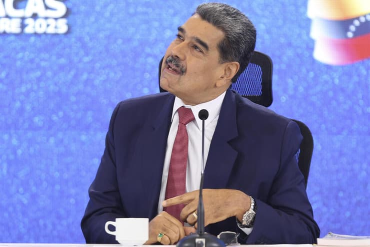 נשיא ונצואלה מדורו. הפעילות האמריקנית נועדה גם לקדם את הדחתו (צילום: AP Photo/Jesus Vargas) נשיא ונצואלה ניקולס מדורו 15 בספטמבר