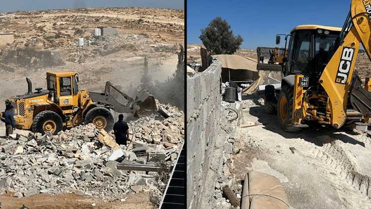 כוחות מנהל אזרחי ביצעו הריסה של שמונה מבנים בלתי חוקיים בכפר חלת א-דבע שבדרום הר חברון