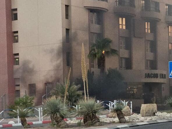 השריפה בחצר המלון נפילת כטב"ם באילת