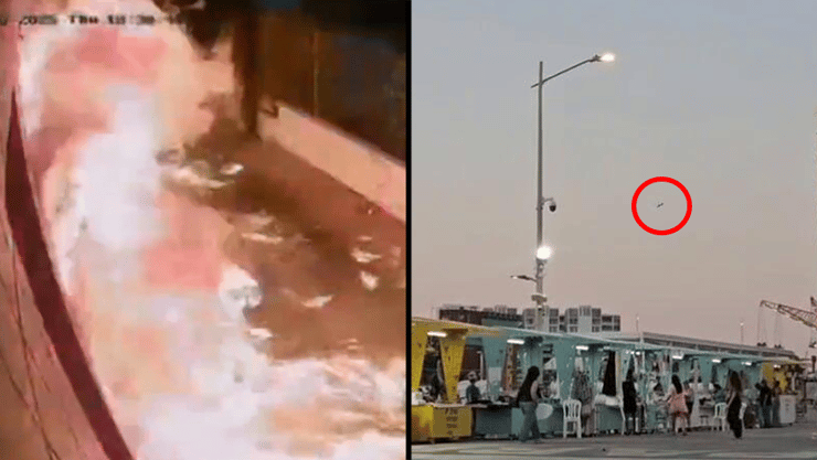 תיעוד מפגיעת הכטב"ם באילת ( צילום: שימוש לפי סעיף 27א בחוק זכויות יוצרים) נפילת כטב"ם באילת