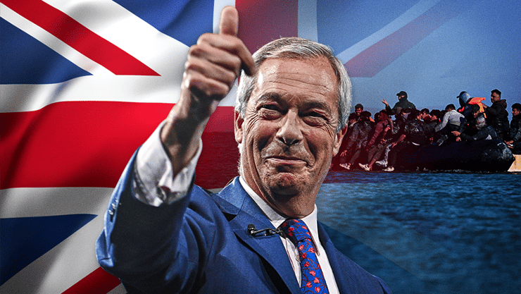 מנהיג UK Reform נייג'ל פראג'. מכוון לשכונות של מעמד הפועלים 