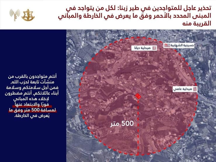 אזהרת פינוי לכפרים טיר זבנא ובורג' קלאוויה