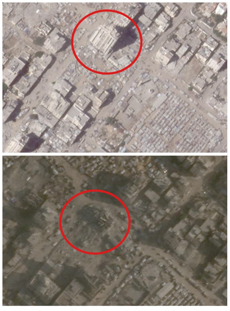 תיעוד לוויין מהעיר עזה