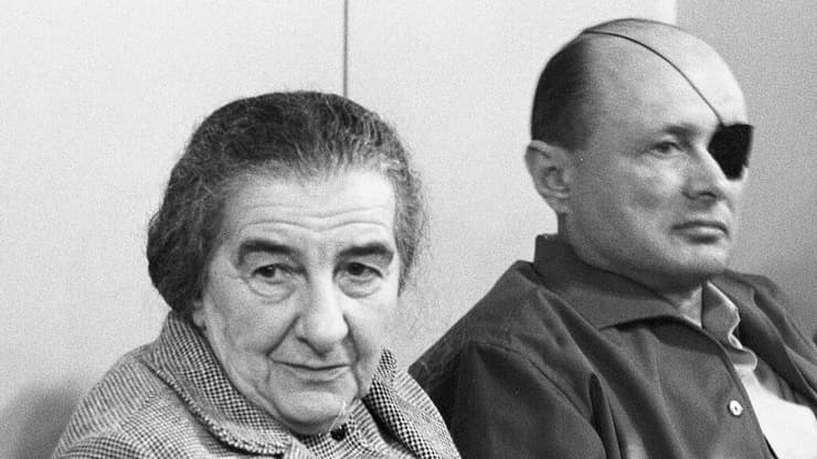 הרמטכ"ל דוד אלעזר (דדו), שר הביטחון משה דיין ורה"מ גולדה מאיר