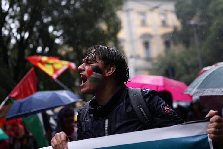 מחאה פרו-פלסטינית במילאנו 