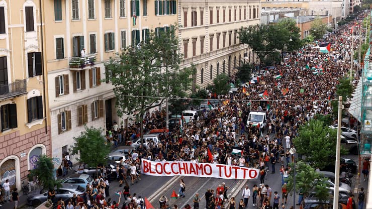 הפגנה פרו פלסטינית ברומא