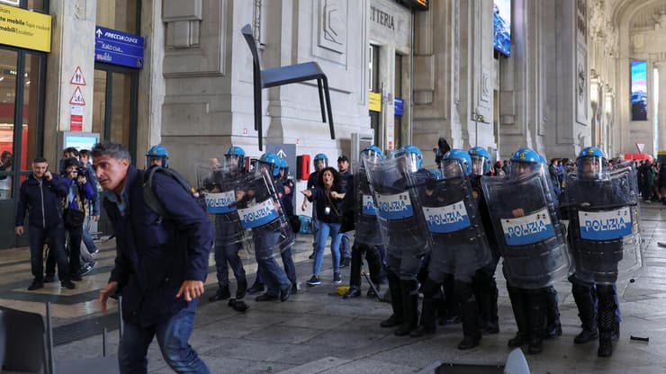 מחאה פרו-פלסטינית במילאנו 