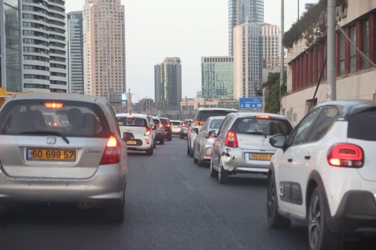 פקקים באזור תל אביב