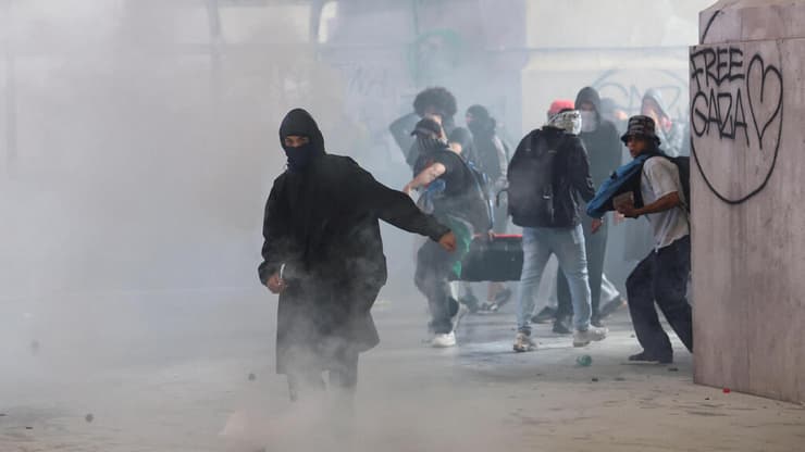 מחאה פרו-פלסטינית במילאנו 