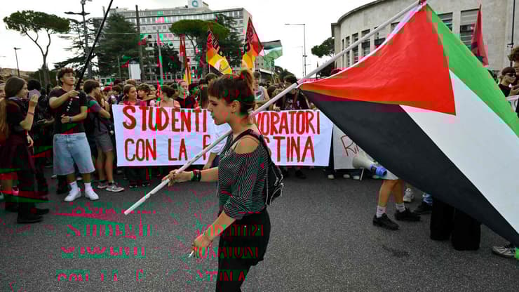 מחאה פרו-פלסטינית ברומא