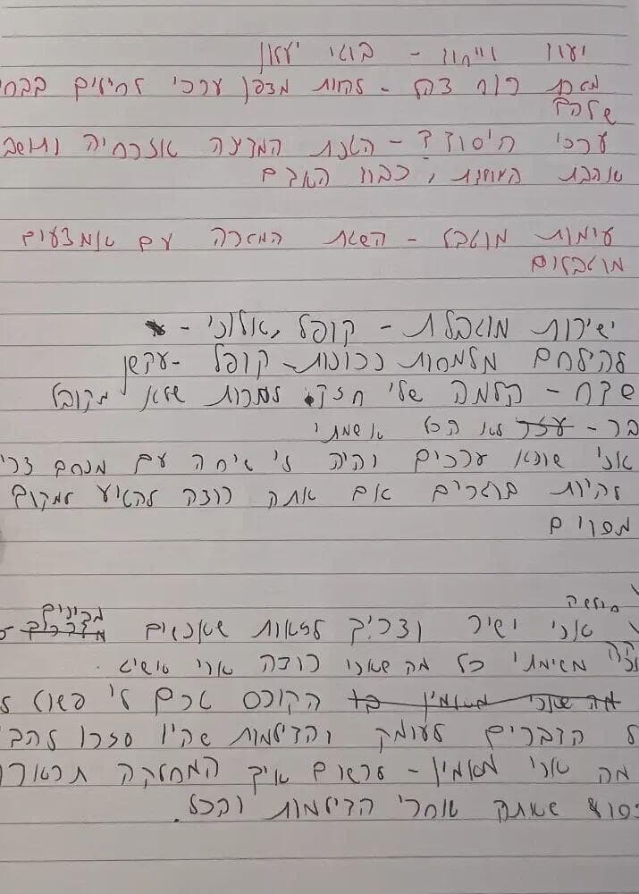 מכתב שכתב הראל איתח ז"ל