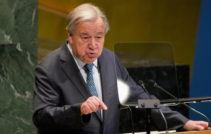 אנטוניו גוטרש, מזכ"ל האו"ם, בעצרת הכללית של האו"ם בניו יורק