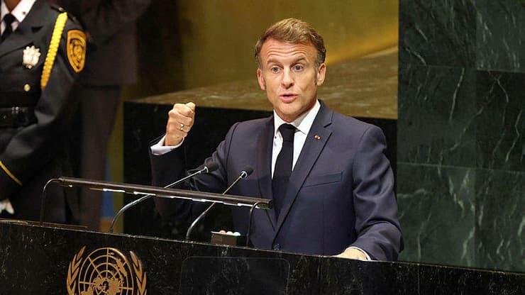 נאום נשיא צרפת עמנואל מקרון בכינוס העצרת הכללית של האו"ם
