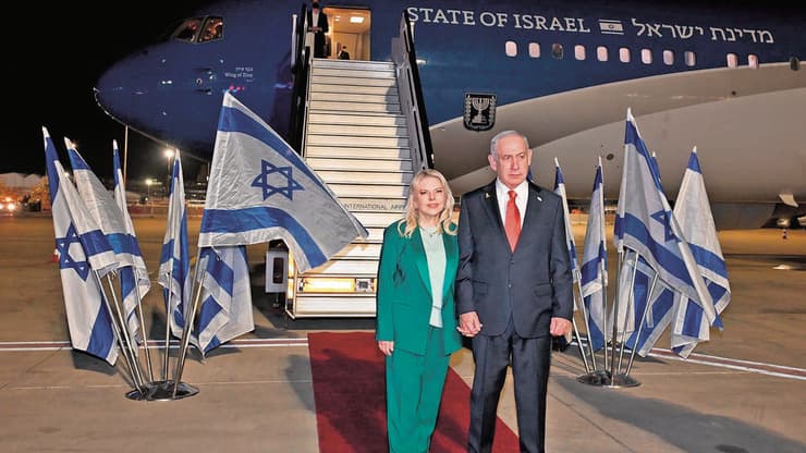 בנימין ושרה נתניהו לפני ההמראה לעצרת האו"ם