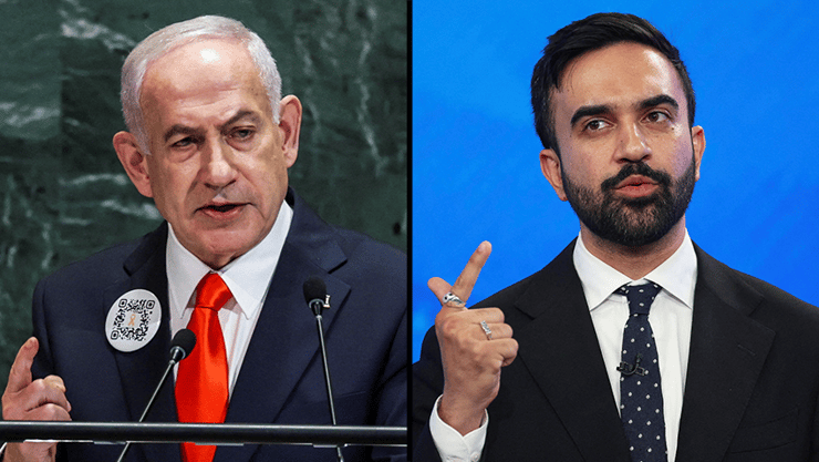 ידיו כבולות. ממדאני נגד נתניהו (צילום: REUTERS/Jeenah Moon, Yuki Iwamura / POOL / AFP) נתניהו נואם בכינוס עצרת האו"ם הכללית