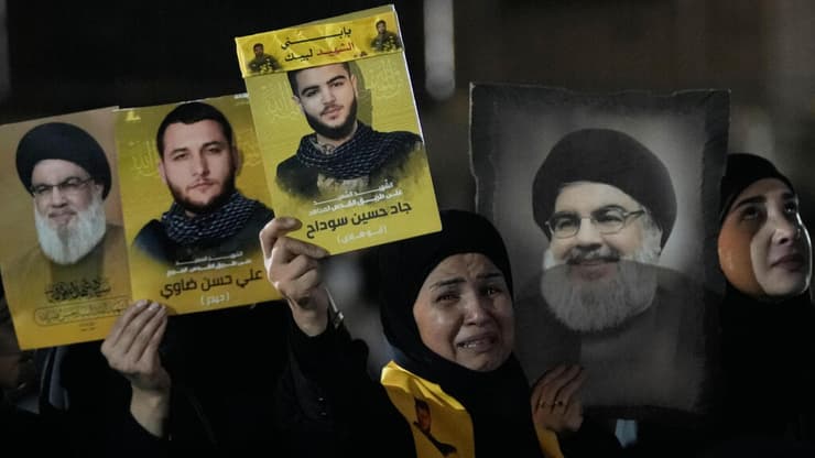 תומכי חיזבאללה בזירה בה חוסל חסן נסראללה