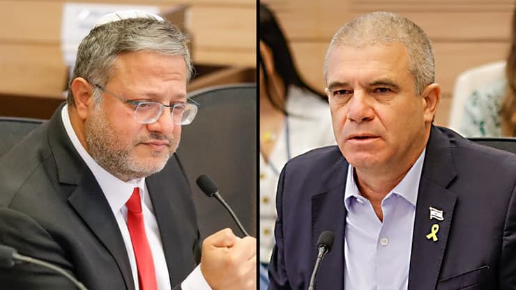 הירש ובן גביר, בדיון היום (צילום: נועם מושקוביץ, דוברות הכנסת) גל הירש איתמר בן גביר