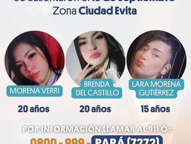 שלוש הצעירות מורנה, ברנדה ולארה. קיבלו הבטחה ל-300 דולר ארגנטינה 3 צעירות נרצחו ב בית זוועות